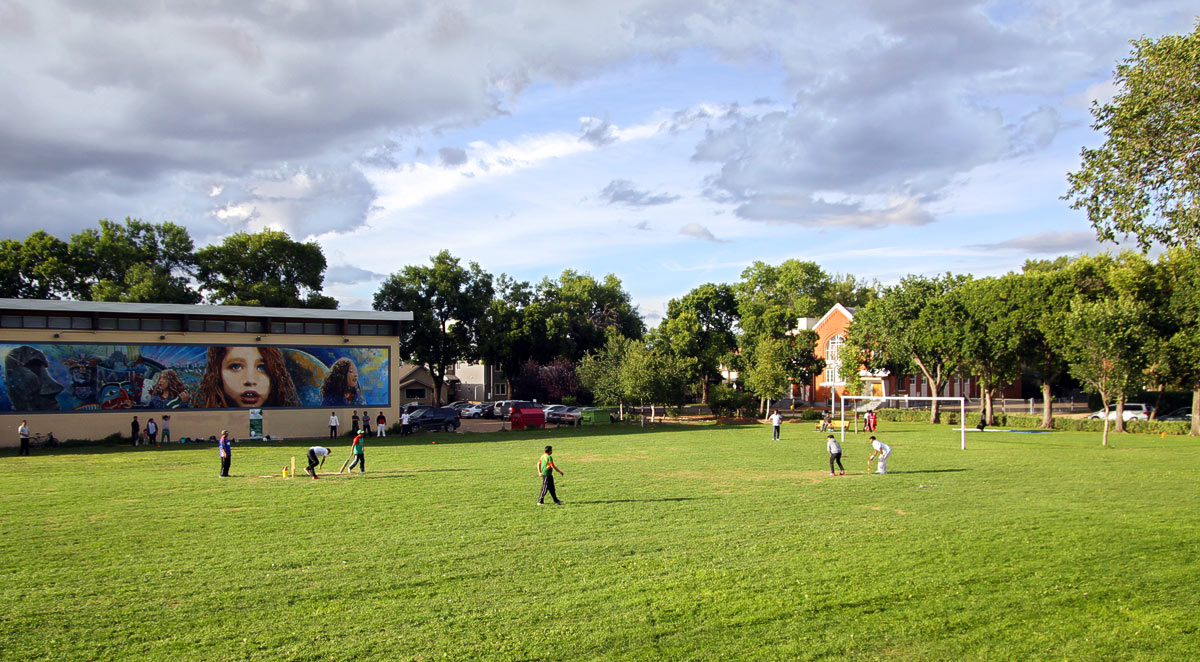 Cricket match at Giovanni Caboto Park in Edmonton