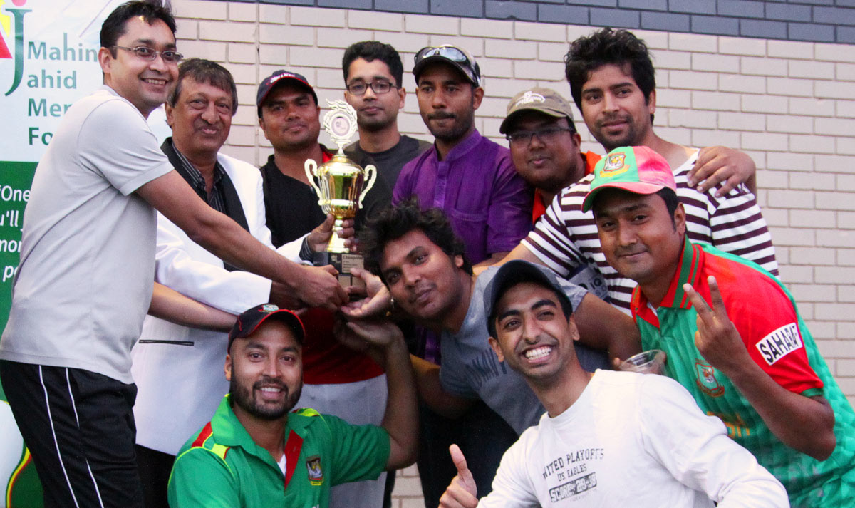 Winning Team BPCA receiving the trophy for the championship title